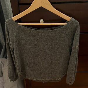 THML Charcoal Off-the-Shoulder blouse